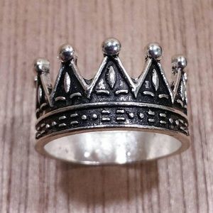 Silver Crown Ring AlphaVariable Steampunk Jewelry